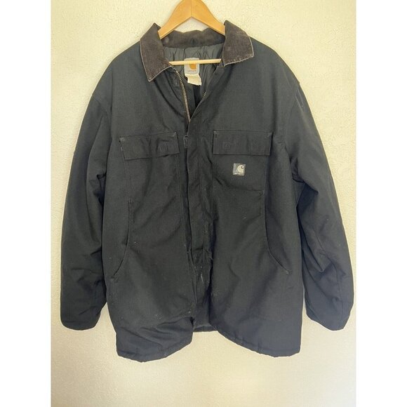 Carhartt Men’s Extremes C55 Black Artic Weight Lining Heavy Coat Jacket XL S - Picture 3 of 16